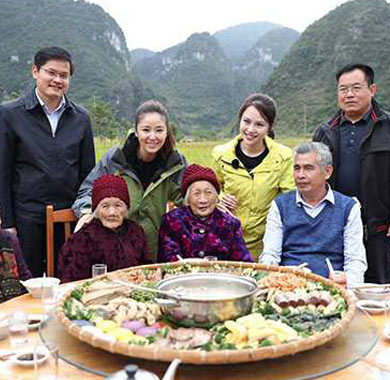 林心如深入长寿之乡广西