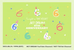 NCT DREAM为纪念出道6周年将于8月24日进行特
